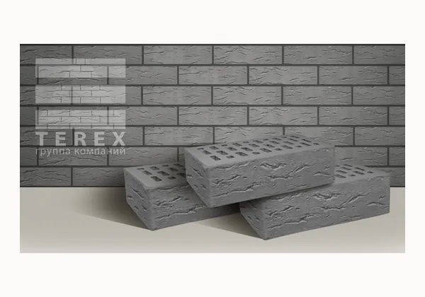 Облицовочный кирпич TEREX Серый руст